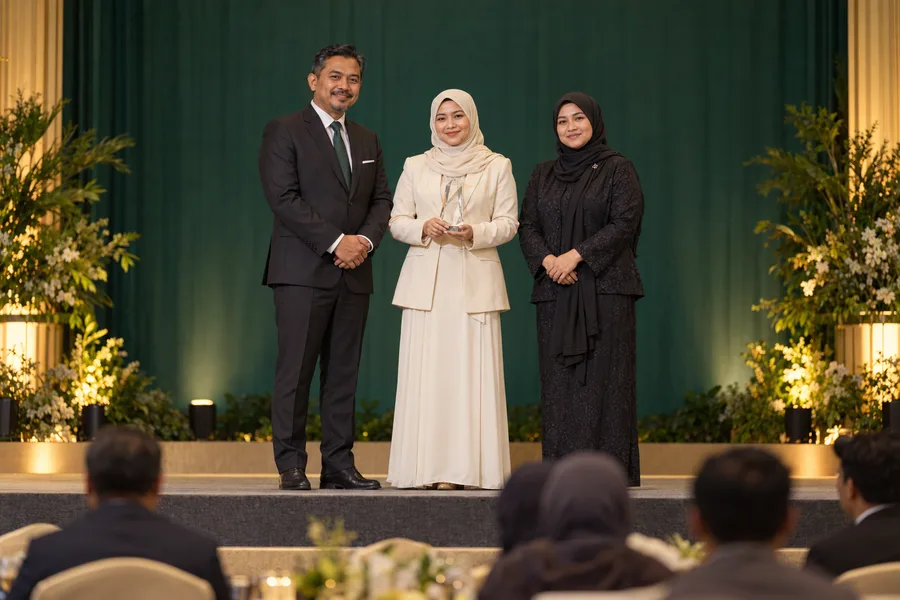 Penyampaian anugerah di majlis pengiktirafan korporat