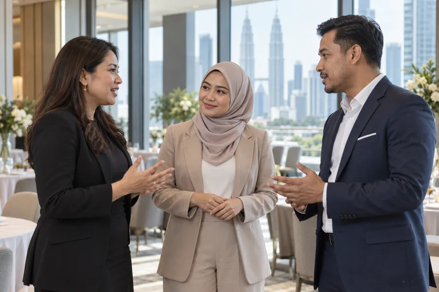 Para profesional membincangkan taklimat acara
